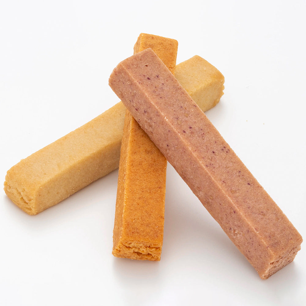 7年保存レトルト米粉クッキー プレーン/にんじん味/紫いも味 50袋入り