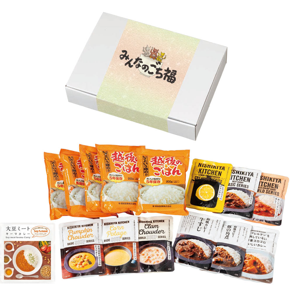 ローリングストック カレー&スープセット(いざという時の越後のごはん5パック付)